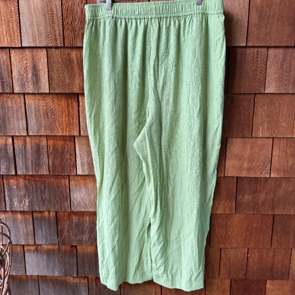 NWT Madewell Green Crinkle Fabric Elastic Waist Straight Pants - Women's X-Large - Picture 6 of 10